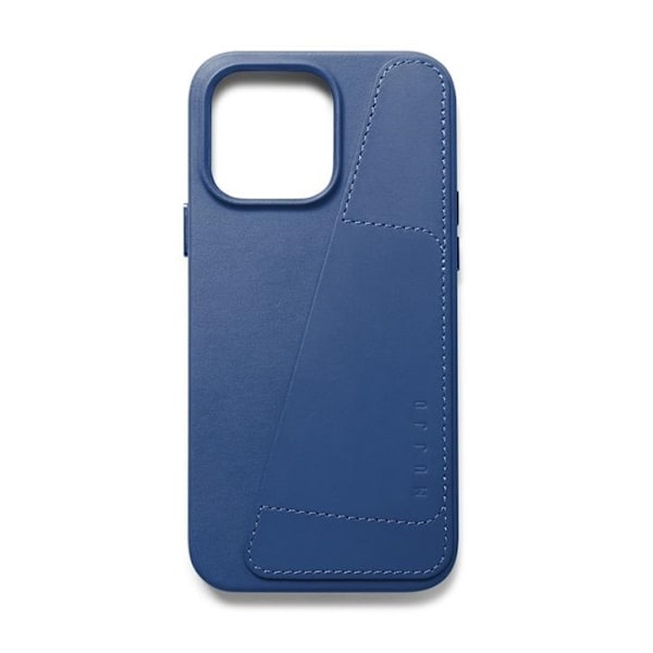 Mujjo iPhone 14 Pro Max Skal Korthållare Full Läder - Monacoblå