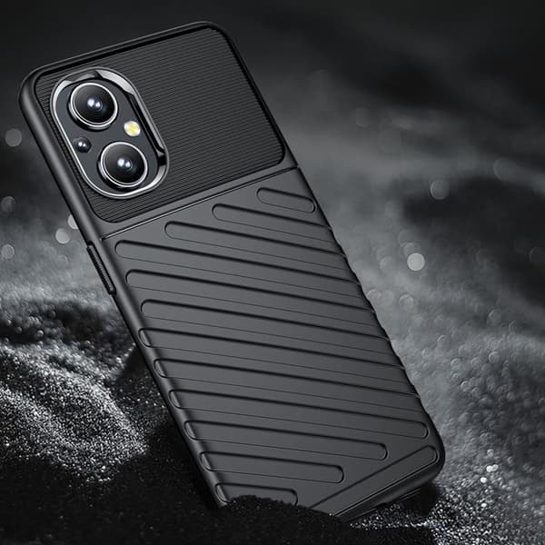 Thunder Fleksibelt Panser Skal OnePlus Nord N200 5G - Sort Svart