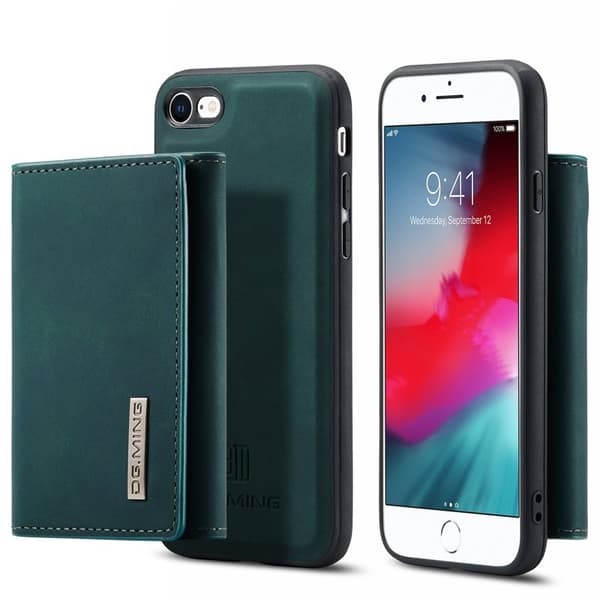 DG.MING M1 Series Plånboksfodral Konstläder för iPhone 7/8/SE 2020/2022 - Grön