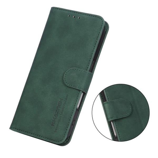 KHAZNEH Samsung Galaxy S26 Plånboksfodral Konstläder Ställ - Grön