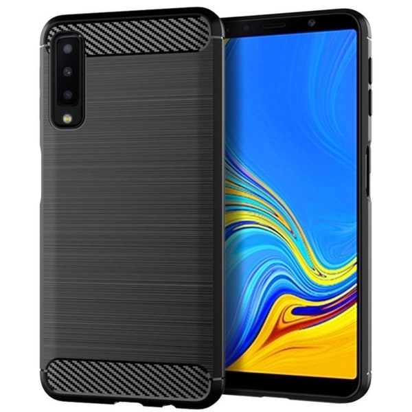 Galaxy A7 (2018) Cover Forcell Carbon Soft Plastic - Sort