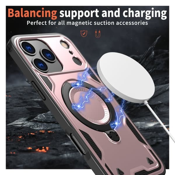 Mobilskal till iPhone 17 Pro Plast Militärt Skydd - Roséguld