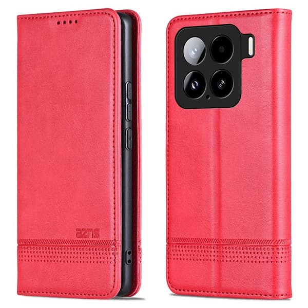 AZNS Xiaomi 15 Plånboksfodral Konstläder - Röd