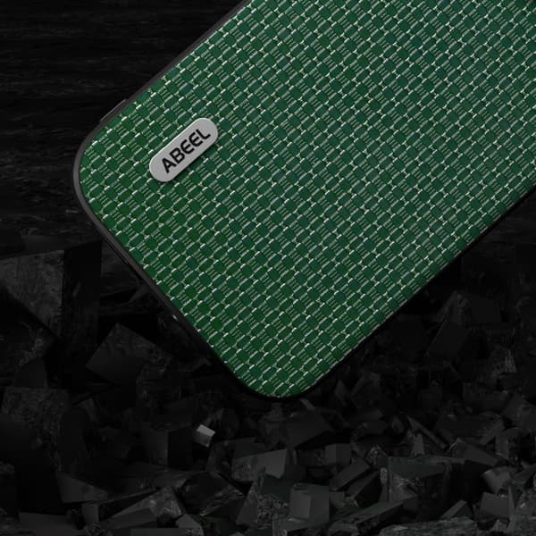 ABEEL Mobilskal till iPhone 14 Plus Äkta Läder med Textur - Grön