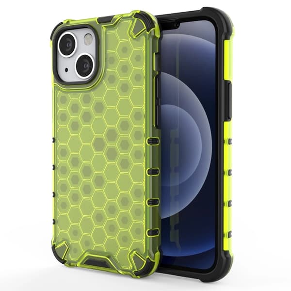 Telefontaske til iPhone 13 mini Honeycomb Armor - Grøn Grön
