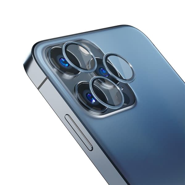 3MK iPhone 15 Pro härdat glas Kameraskydd - Blå