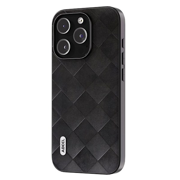 ABEEL Mobilskal till iPhone 15 Pro Max Scratch Proof PU Läder Svart