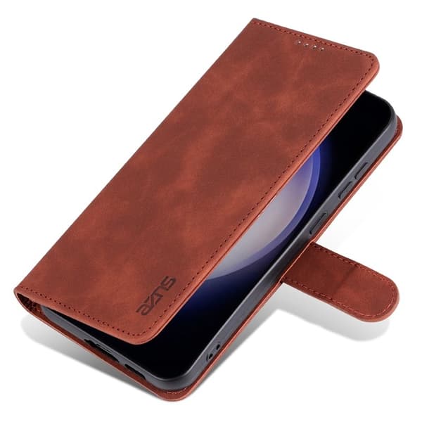 AZNS Samsung Galaxy S23 FE Plånboksfodral Slim Konstläder - Brun
