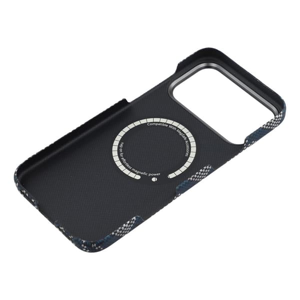 Mobilskal till iPhone 17 Pro Max MagSafe Aramid Fiber Geometric - Blå Blå