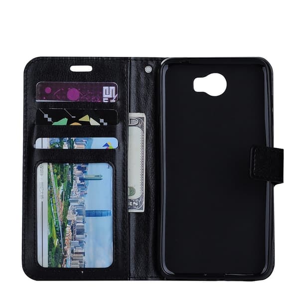 Lompakkokotelo Huawei Y5II - Musta Black