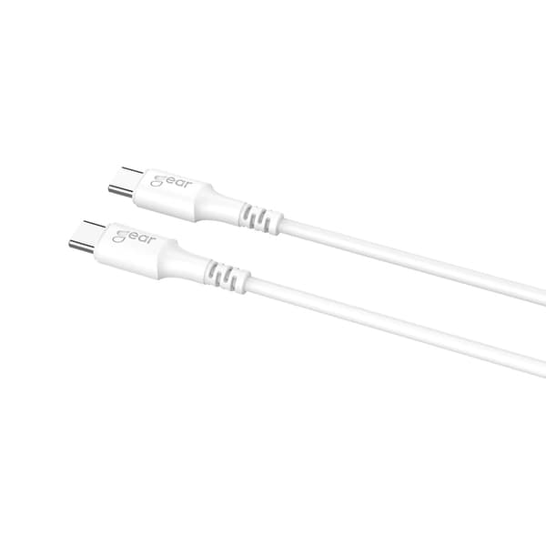 GEAR USB-C till USB-C kabel 2.0 1m Vit Rund kabel Vit