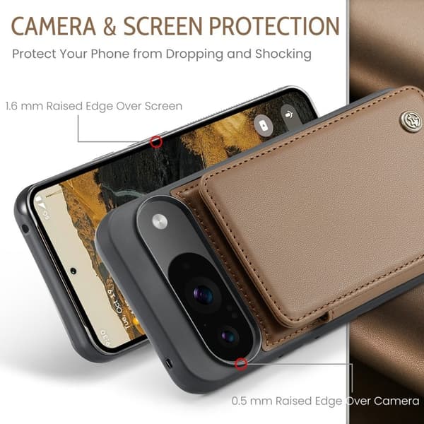 CASEME C22 Fodral för Google Pixel 10 Pro/10/9 Pro/9 - Brun
