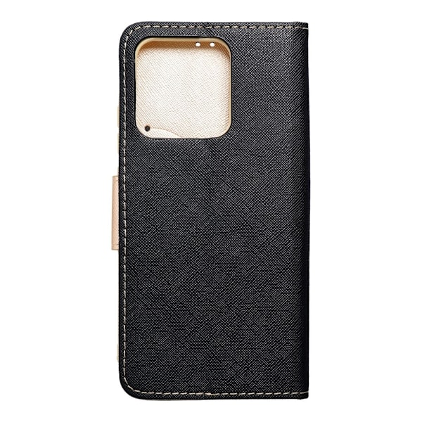 Redmi 10A Plånboksfodral Fancy Eco Läder - Svart/- Guld