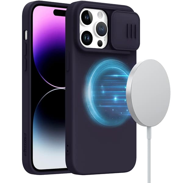 Nillkin Mobilskal till iPhone 14 Plus Magsafe CamShield Silky - Mörklila