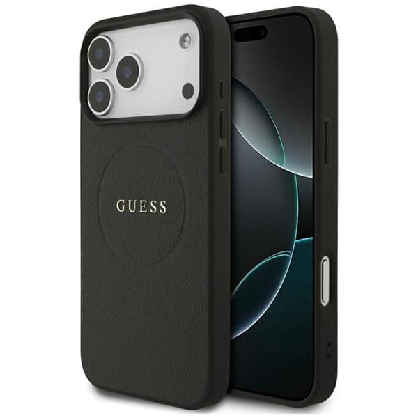 Guess telefontaske til iPhone 17 Pro Max MagSafe Kornet Ring - Sort Svart