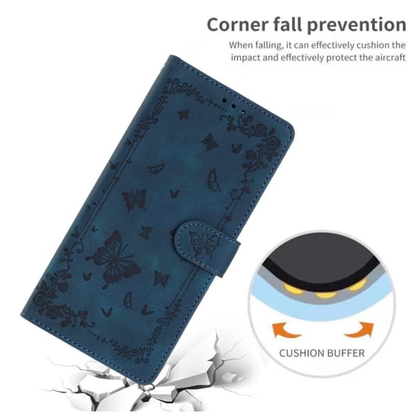 Samsung Galaxy S26 Pro Plånboksfodral Konstläder Garden Tryck - Blå