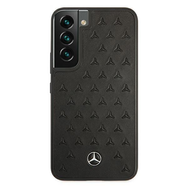 Mercedes Læder Stars Pattern Cover Galaxy S22 Plus - Sort Black