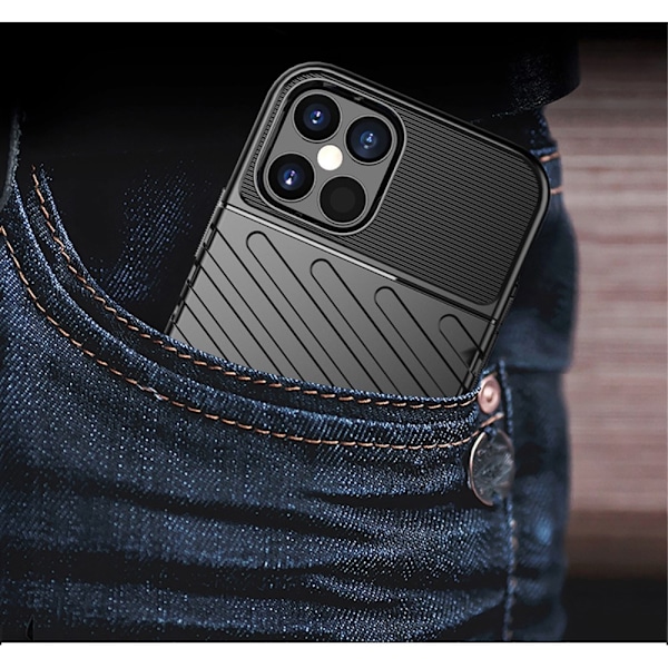 Thunder Twill Texture Skal iPhone 12 & 12 Pro - Svart Svart