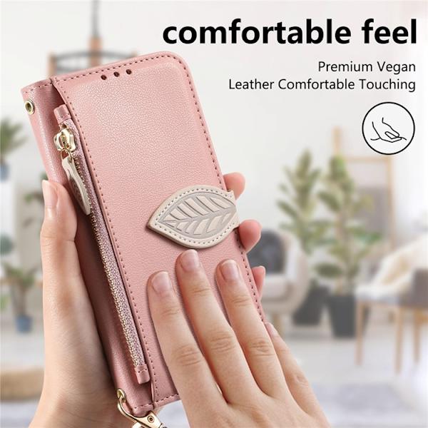 iPhone Air Plånboksfodral Leaf Magnetiskt Spänne Konstläder Roséguld