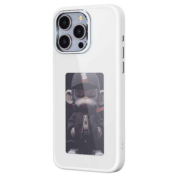 Mobilskal till iPhone 14 Pro Max E Ink 4-Color Display Customized - Vit Vit
