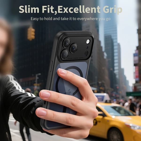 Tech-Protect Telefontaske til iPhone 17 Pro Magsafe Peak - Sort/Klar Svart