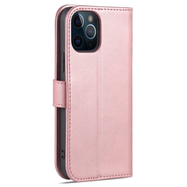 AZNS Mobilskal till iPhone 13 KonstLäder Folio Flip Wallet - Roséguld