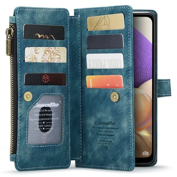 CASEME Konstläder Plånboksfodral för Samsung Galaxy A32/M32 5G - Blå