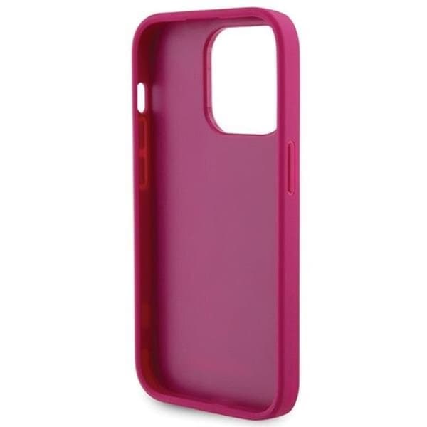Guess Mobilskal till iPhone 15 Pro Max Strass Metal Logo - Rosa