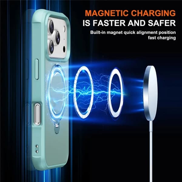 Mobilskal till iPhone 17 Pro MagSafe Kickstand TPU + PC - Blå Blå