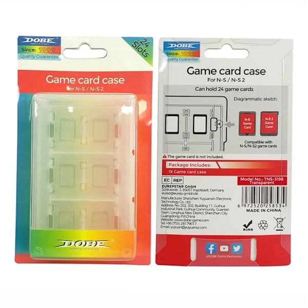 Dobe Nintendo Switch 2 Fodral för Game Card - Vit Vit