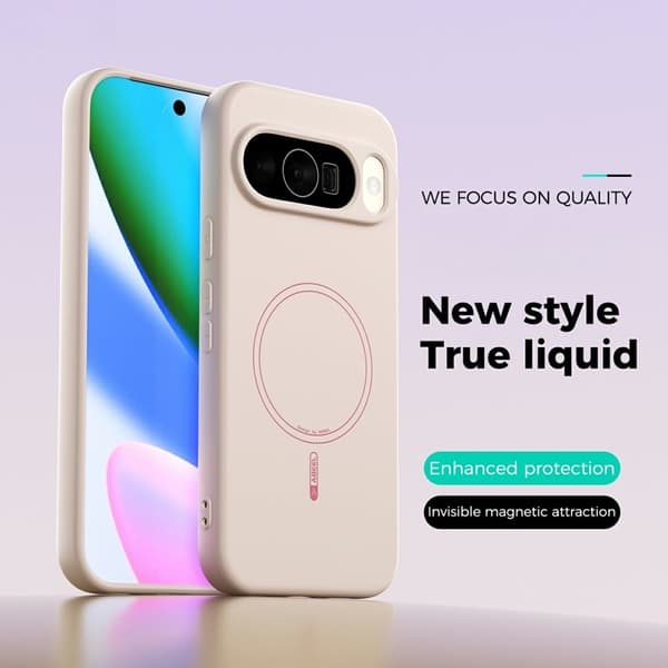 ABEEL Mobilskal till Google Pixel 10 Pro MagSafe Liquid Silicone - Beige