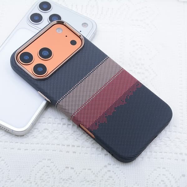 Mobilskal till iPhone 17 Pro Max Magsafe Carbon Fiber Röd