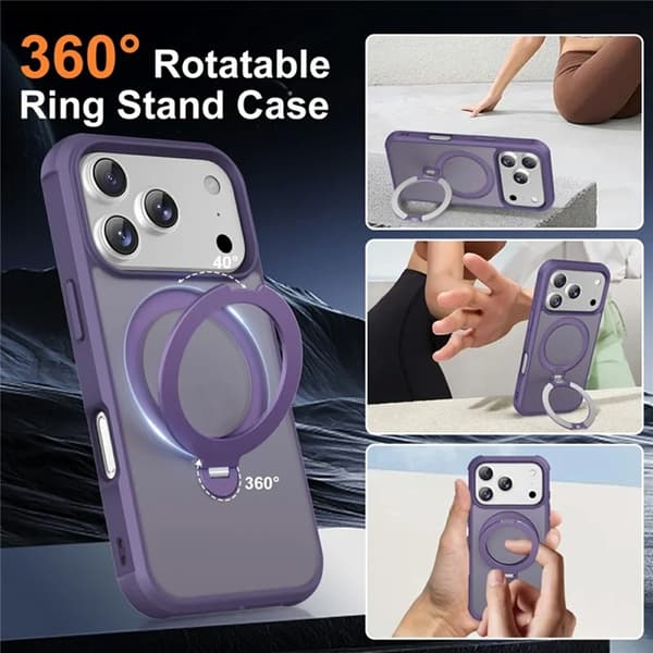 Mobilskal till iPhone 17 Pro MagSafe Kickstand TPU + PC - Lila Lila