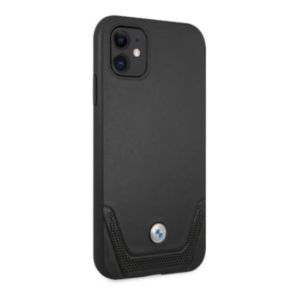 BMW Læder Perforeret iPhone 11 Taske - Sort Black