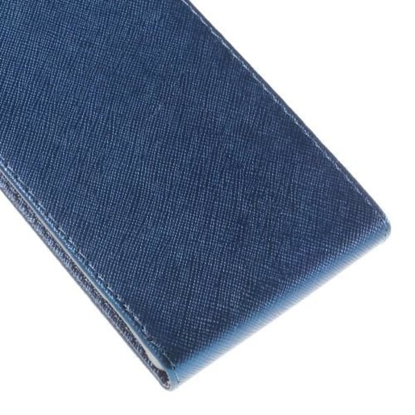 Cross Pattern Flip Case til Sony Xperia Z3 + - Mørkeblå Blue