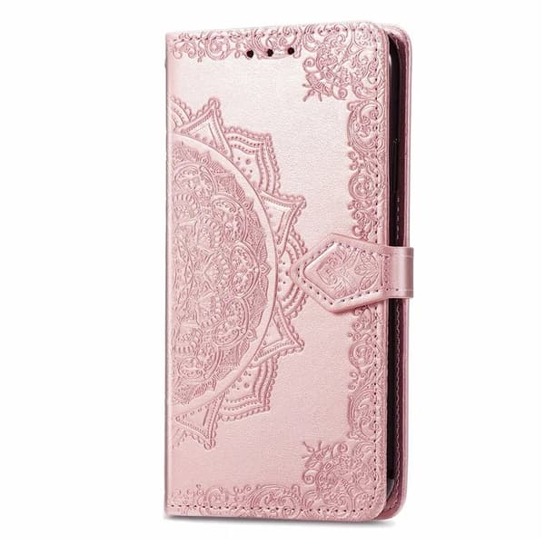 Google Pixel 10/10 Pro Konstläder Plånboksfodral Mandala Flower - Roséguld Roséguld