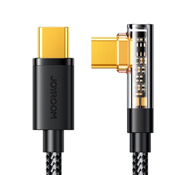 Joyroom Kulmikas USB-C-USB-C-kaapeli 100 W 1,2 m - musta