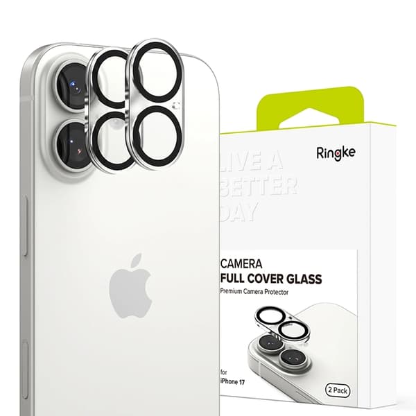 [2-pak] Ringke iPhone 17 hærdet glas kameradæksel Transparent