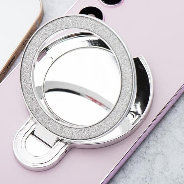Mobiltelefonstativ CIRCLE MIRROR Stick-on - Sølv Silver