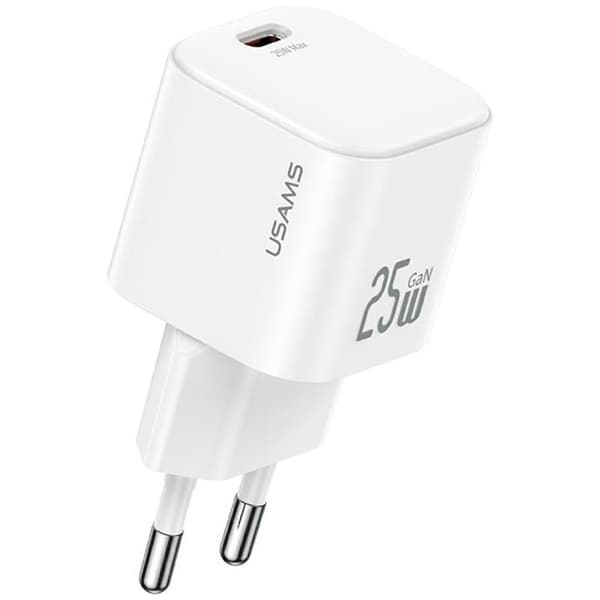 USAMS Snabbladdare 25W USB-C GaN Mini JC CC289 - Vit Vit