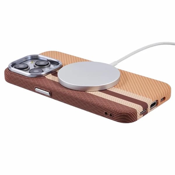 Mobilskal till iPhone 14 Pro Max Magsafe Aramid Fiber - Gul Gul