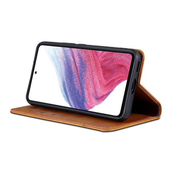 AZNS Samsung Galaxy S23 FE Plånboksfodral Flip Konstläder - Brun