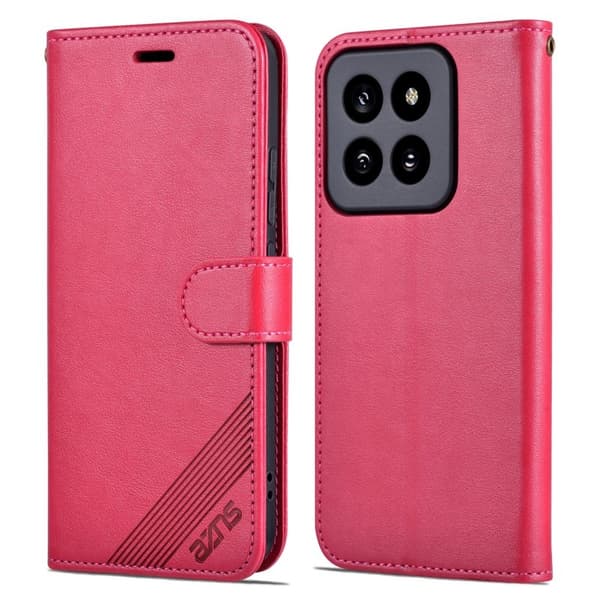AZNS Xiaomi 14 Pro Plånboksfodral Konstläder - Anti-scratch - Röd