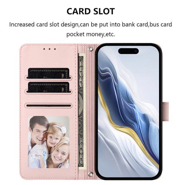 OnePlus 15 Konstläder Plånboksfodral Love Cat Pattern Imprint Rosa