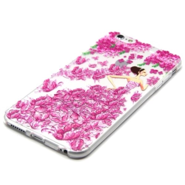 Flexicase Skal till Apple iPhone 6(S) Plus - FlowerQueen Rosa
