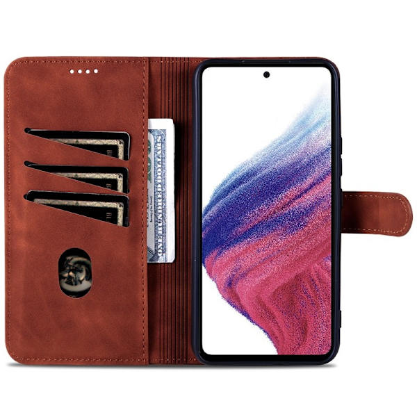 AZNS Samsung Galaxy A55 5G Plånboksfodral i Konstläder - Brun
