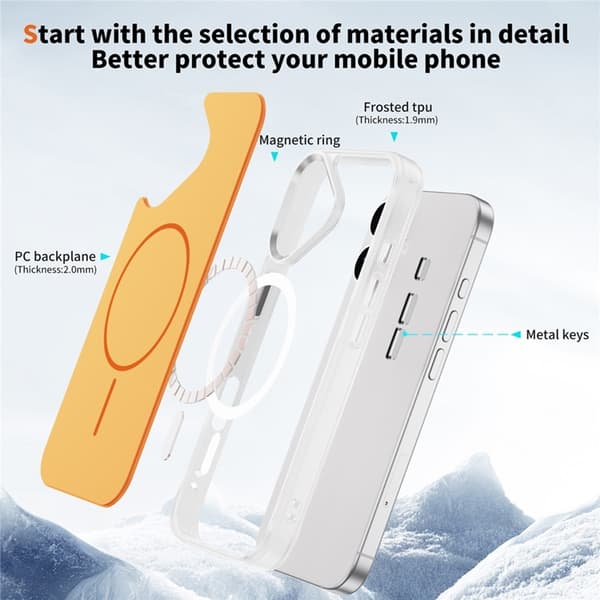 Mobilskal till iPhone 17 MagSafe Skin Touch TPU PC - Orange Orange