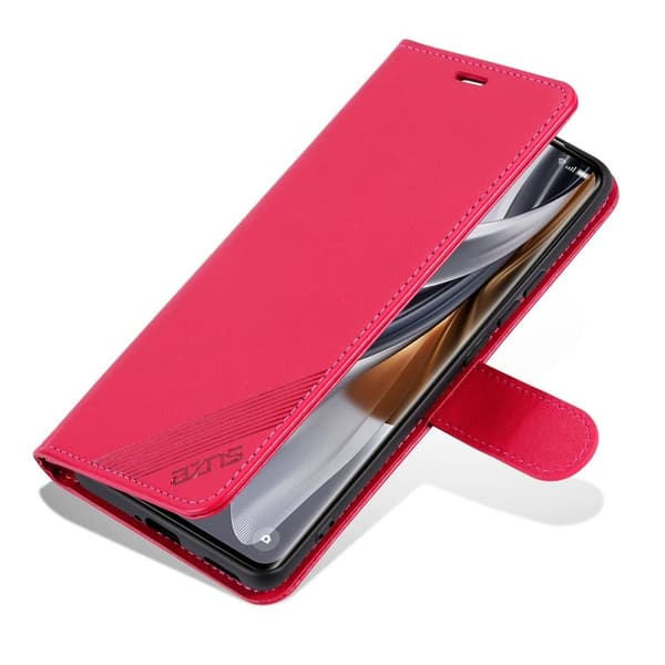 AZNS Xiaomi 14 Ultra Plånboksfodral Ställ Stötsäker Konstläder - Röd