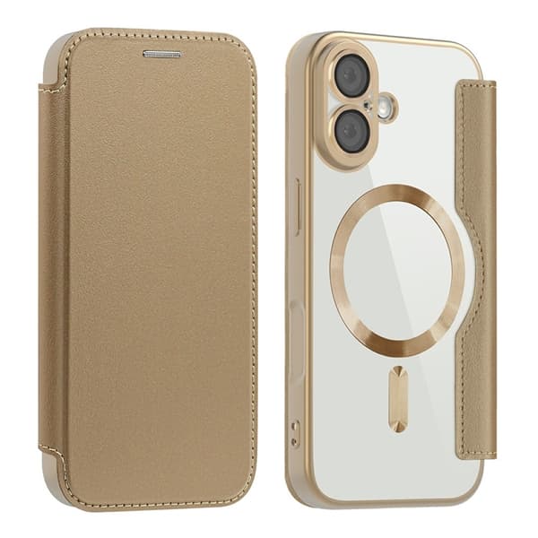 AMORUS iPhone 17 Plånboksfodral MagSafe RFID-Skydd - Guld Guld