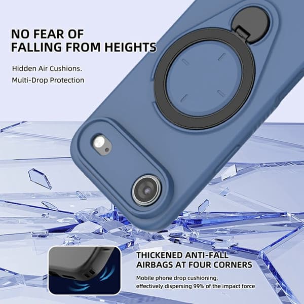 Mobilskal till iPhone Air MagSafe Rotating Kickstand TPU PC Svart
